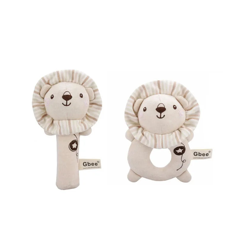 Organic Cotton Hand Rattle Baby Soothing Toy Infant Baby Rattle Toy for Babies - Thrive & Baby