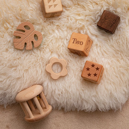 1 Set Baby Wooden Building Blocks Set Wooden Toys Natural Organic Wooden Environmental Protection Toys Wooden Building Blocks - Thrive & Baby
