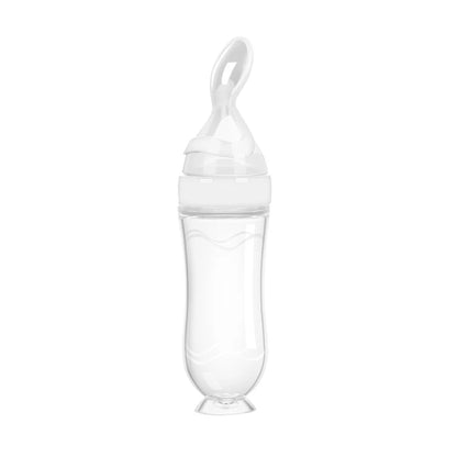 Safe Useful Silicone Baby Bottle With Spoon Food Supplement Rice Cereal Bottles Squeeze Spoon Milk Feeding Bottle Cup - Thrive & Baby