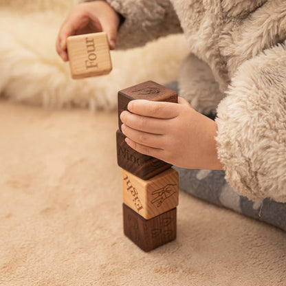 1 Set Baby Wooden Building Blocks Set Wooden Toys Natural Organic Wooden Environmental Protection Toys Wooden Building Blocks - Thrive & Baby