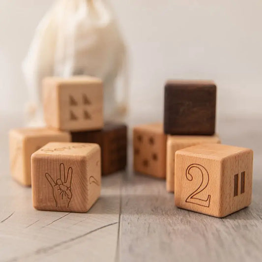 1 Set Baby Wooden Building Blocks Set Wooden Toys Natural Organic Wooden Environmental Protection Toys Wooden Building Blocks - Thrive & Baby