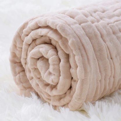 Organic Cotton Blanket Newborn Baby Stuff Muslin Swaddle Wrap  Bedding Receiving Blankets Soft 6 Layer Gauze Sleeping Bath Towel - Thrive & Baby