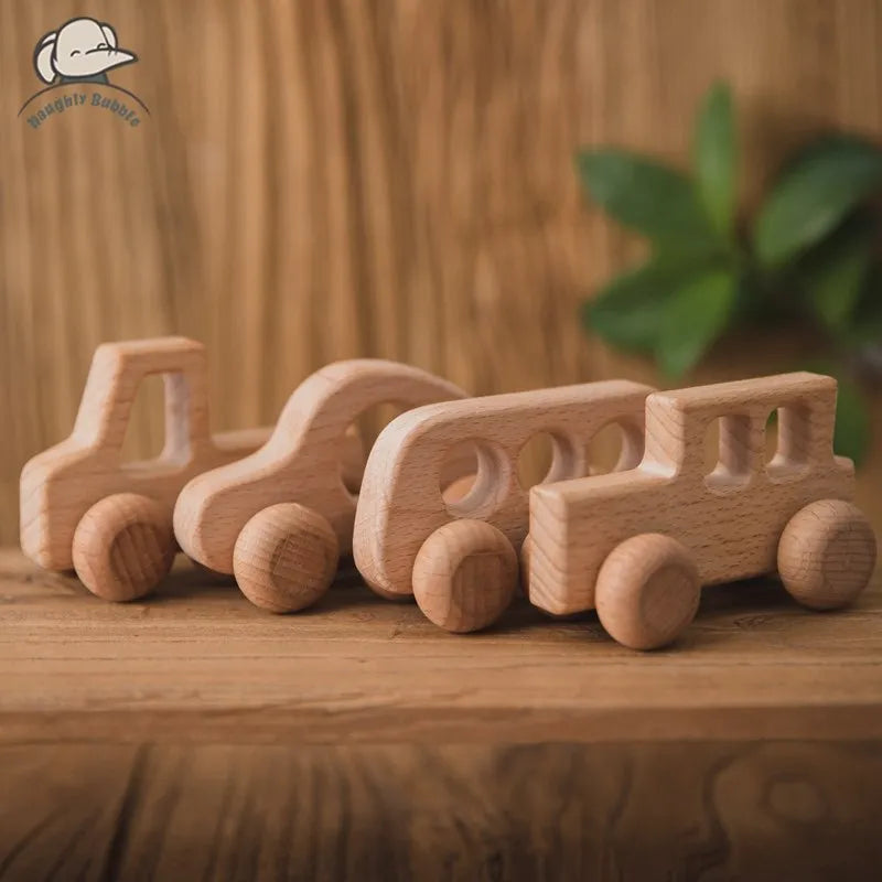 Baby Wooden Car Wooden Child Block For Babies BPA Free Organic Beech Animal Shape Baby Toy  Car Montessori Toys  Handmade Crafts - Thrive & Baby