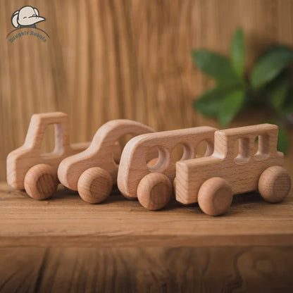 Baby Wooden Car Wooden Child Block For Babies BPA Free Organic Beech Animal Shape Baby Toy  Car Montessori Toys  Handmade Crafts - Thrive & Baby