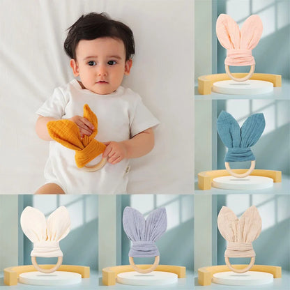 Organic Cotton Baby Nursing Bib Toddlers Burp Cloth For Boys Girls Rabbit Sleeping Dolls Blanket Newborn Soothe Appease Towel - Thrive & Baby