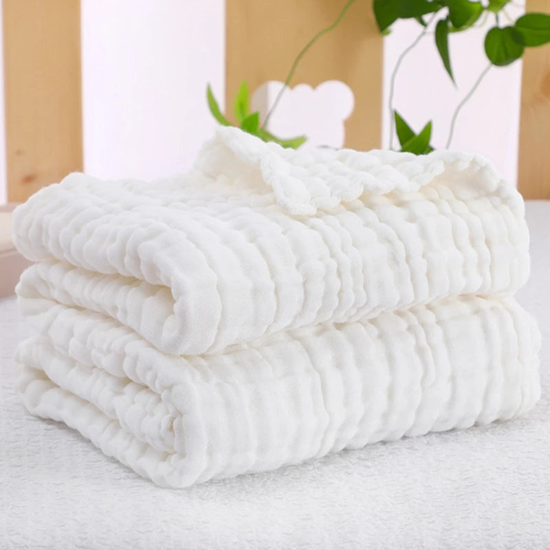 Organic Cotton Blanket Newborn Baby Stuff Muslin Swaddle Wrap  Bedding Receiving Blankets Soft 6 Layer Gauze Sleeping Bath Towel - Thrive & Baby
