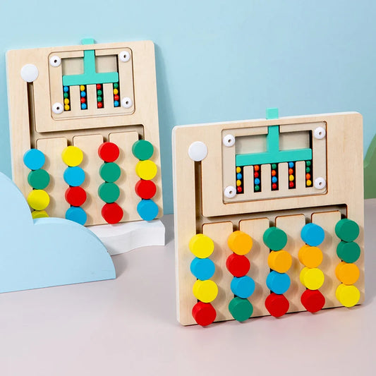 Montessori Wooden Color Matching Puzzles, Logic Game,Thinking Training Enlightenment Hand-eye Coordination Early Educational Toy - Thrive & Baby