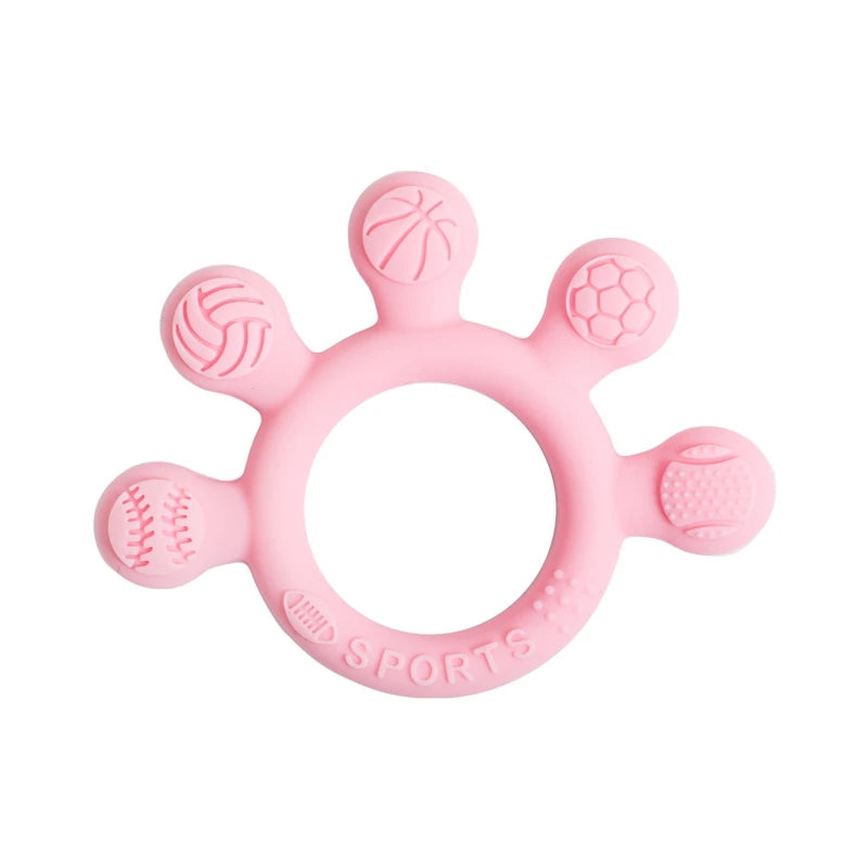 1pc Silicone Teether Baby 0 12 Months Teething Toys Teether Ring Silicone Baby Teether Toys for Toddler BPA Free Baby Toys Gifts - Thrive & Baby
