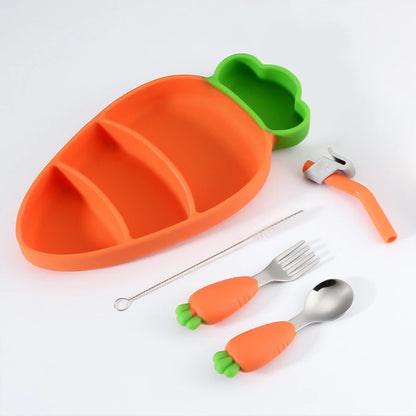 Baby Silicone Suction Cup Bowl Cute Bear Design Macaron Color 100% Food Grade Silicone BPA Free Double plate design for meals - Thrive & Baby