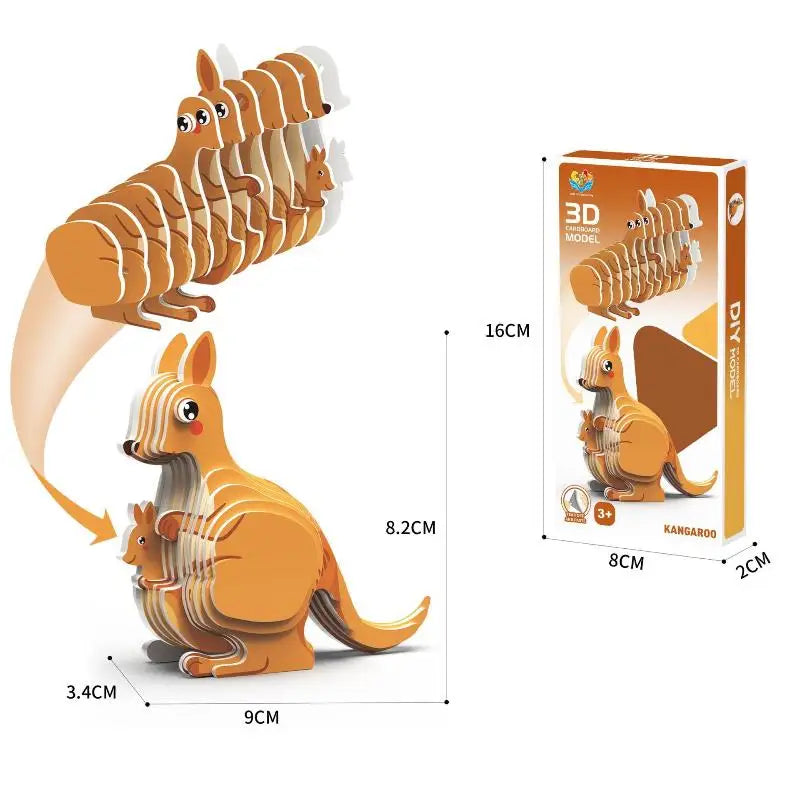 Montessori Educational Toy Set, DIY 3D Paper Model Assembly Animal Puzzle, Exciting Learning Play for Boys and Girls - Thrive & Baby