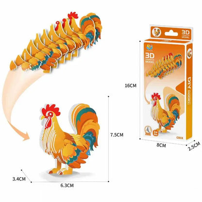 Montessori Educational Toy Set, DIY 3D Paper Model Assembly Animal Puzzle, Exciting Learning Play for Boys and Girls - Thrive & Baby