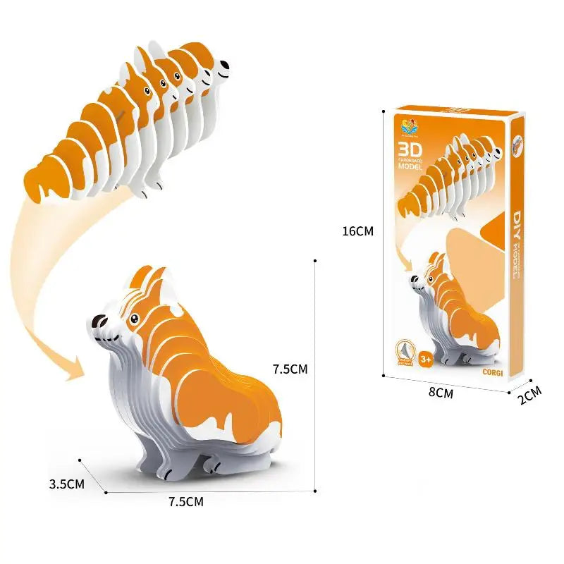 Montessori Educational Toy Set, DIY 3D Paper Model Assembly Animal Puzzle, Exciting Learning Play for Boys and Girls - Thrive & Baby
