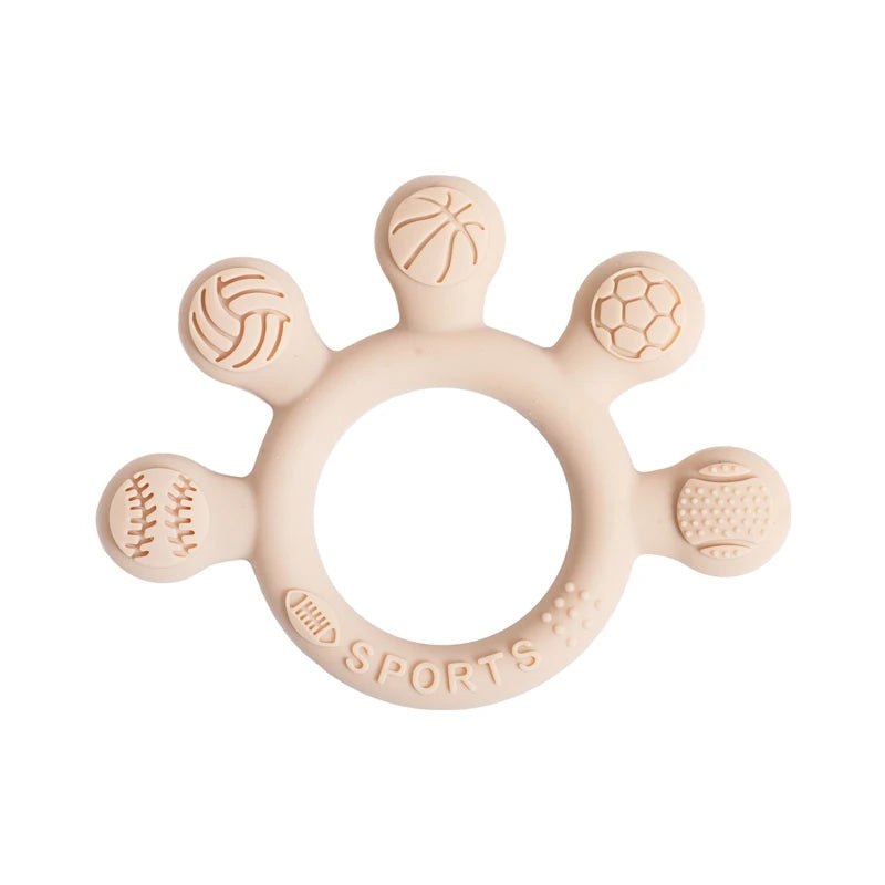 1pc Silicone Teether Baby 0 12 Months Teething Toys Teether Ring Silicone Baby Teether Toys for Toddler BPA Free Baby Toys Gifts - Thrive & Baby