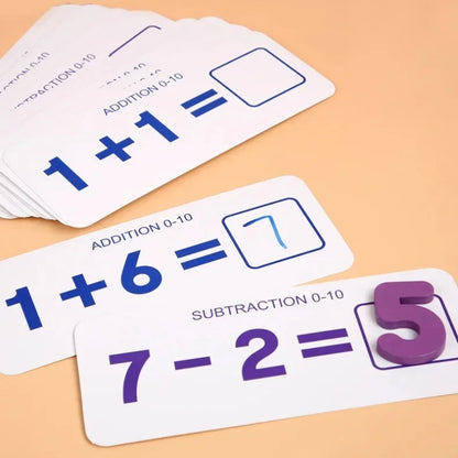 Montessori Math Educational Toy - Wooden Number Puzzle & Counting Sticks Set, Safe & Eco-Friendly Early Learning - Thrive & Baby