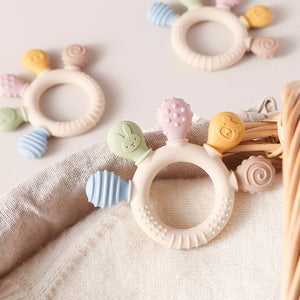 1pc Silicone Teether Baby 0 12 Months Teething Toys Teether Ring Silicone Baby Teether Toys for Toddler BPA Free Baby Toys Gifts - Thrive & Baby