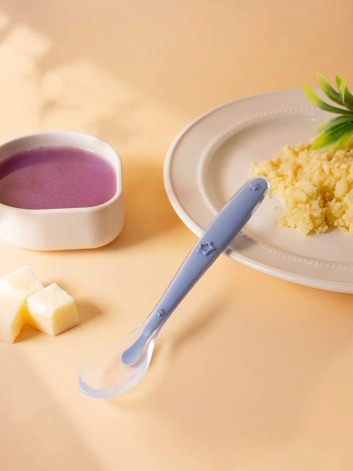 9 Colors Baby Silicone Spoon Learning Spoon Star Pattern Large Small Spoon Set Soft Silicone Feeding Spoon Training Baby Reborn - Thrive & Baby