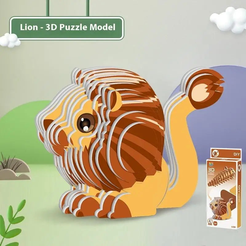 Montessori Educational Toy Set, DIY 3D Paper Model Assembly Animal Puzzle, Exciting Learning Play for Boys and Girls - Thrive & Baby
