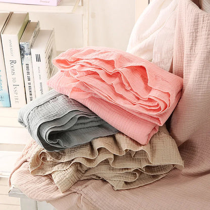 Organic Cotton Baby Blankets Newborn Muslin Swaddle Baby Wrap Gauze Ruffle Blanket Bedding Items Babies Accessories - Thrive & Baby