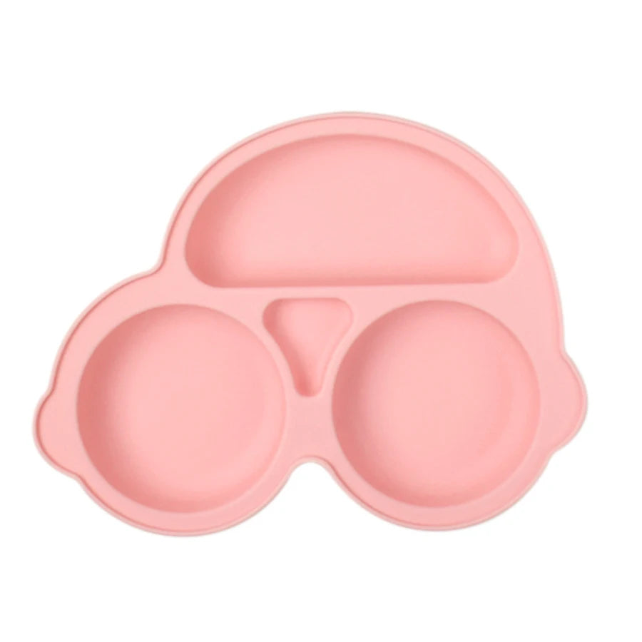 Baby Silicone Suction Cup Bowl Cute Bear Design Macaron Color 100% Food Grade Silicone BPA Free Double plate design for meals - Thrive & Baby