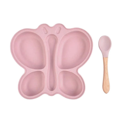 Baby Silicone Suction Cup Bowl Cute Bear Design Macaron Color 100% Food Grade Silicone BPA Free Double plate design for meals - Thrive & Baby