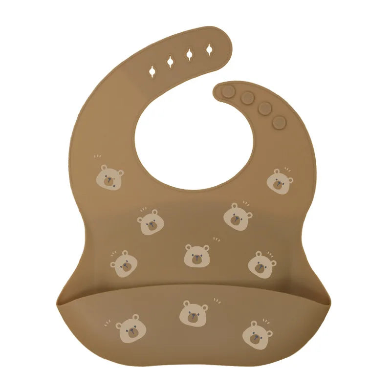 Baby Silicone Bib Waterproof Infant Bibs Fashionable Newborn Feeding Cloth Toddle Bibs Adjustable Saliva Towel For Boys Girls - Thrive & Baby