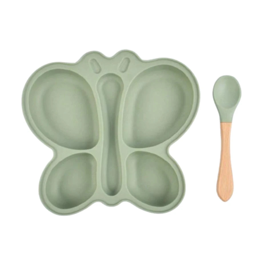 Baby Silicone Suction Cup Bowl Cute Bear Design Macaron Color 100% Food Grade Silicone BPA Free Double plate design for meals - Thrive & Baby