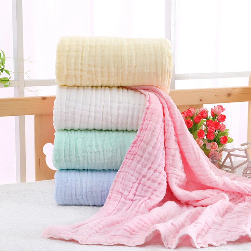 Organic Cotton Blanket Newborn Baby Stuff Muslin Swaddle Wrap  Bedding Receiving Blankets Soft 6 Layer Gauze Sleeping Bath Towel - Thrive & Baby