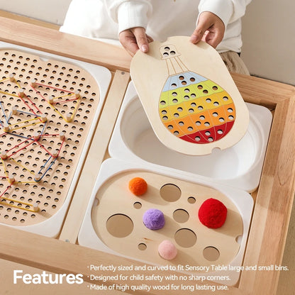 Montessori Sensory Table for Child Wooden Children Sensory Tray Baby Early Education Toys Learning Fine Movement Board Gift - Thrive & Baby