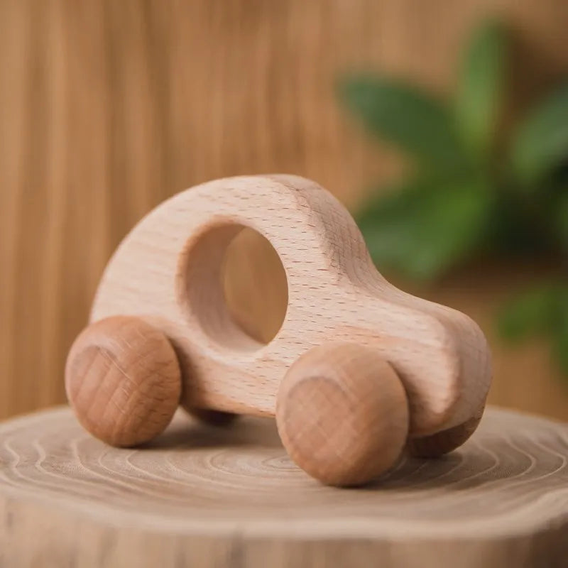Baby Wooden Car Wooden Child Block For Babies BPA Free Organic Beech Animal Shape Baby Toy  Car Montessori Toys  Handmade Crafts - Thrive & Baby