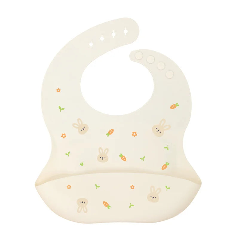 Baby Silicone Bib Waterproof Infant Bibs Fashionable Newborn Feeding Cloth Toddle Bibs Adjustable Saliva Towel For Boys Girls - Thrive & Baby