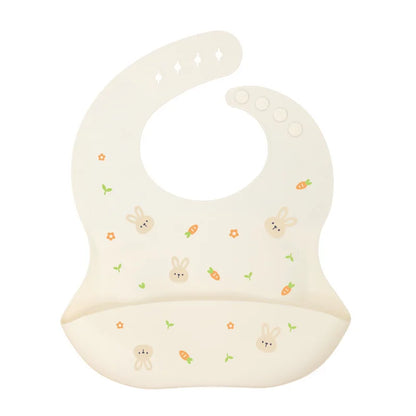 Baby Silicone Bib Waterproof Infant Bibs Fashionable Newborn Feeding Cloth Toddle Bibs Adjustable Saliva Towel For Boys Girls - Thrive & Baby
