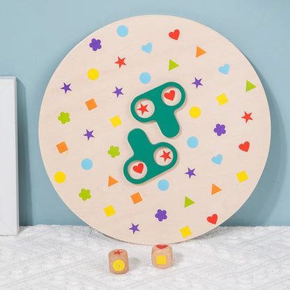 Montessori Matching Game Board Colors And Shapes Learning Puzzle Toy Concentration With Dice Interactive Educational Board Game - Thrive & Baby