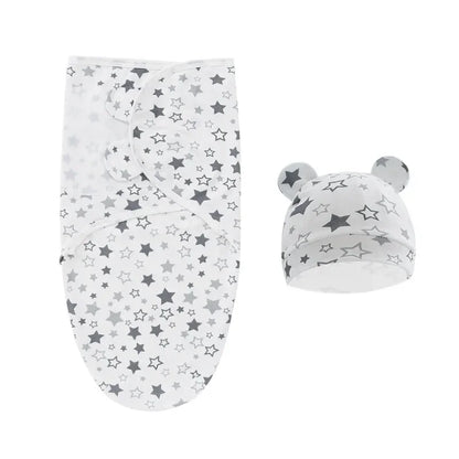 100% Organic Cotton Baby Swaddle Blanket Wrap Hat Set for Infant  Adjustable Newborn Swaddle Baby Swaddle for 0-3 Month - Thrive & Baby