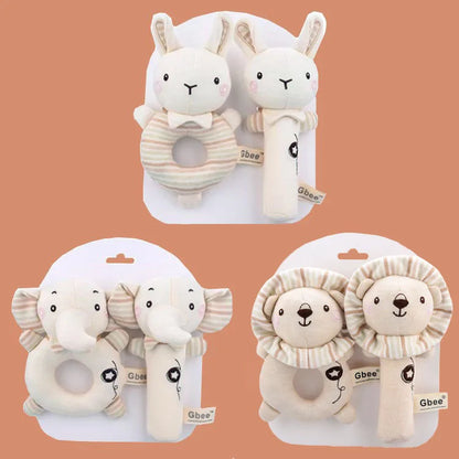 Organic Cotton Hand Rattle Baby Soothing Toy Infant Baby Rattle Toy for Babies - Thrive & Baby