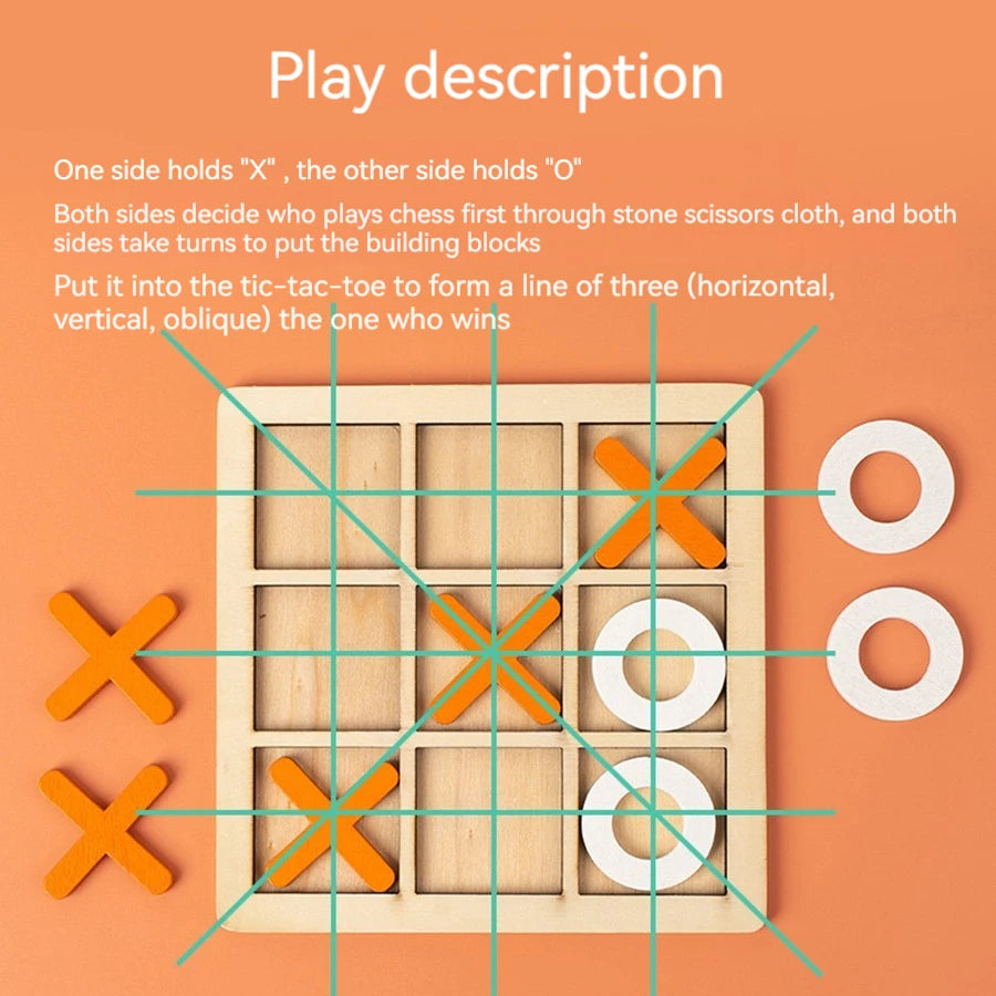 Montessori Play Game Wooden Toy Mini Chess Interaction Puzzle Training Brain Learing Early Educational Toys For Children Kids - Thrive & Baby