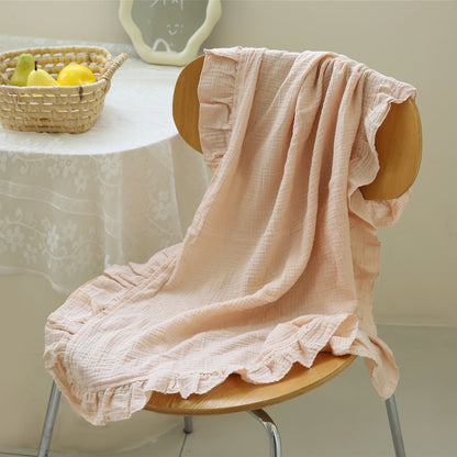 Organic Cotton Baby Blankets Newborn Muslin Swaddle Baby Wrap Gauze Ruffle Blanket Bedding Items Babies Accessories - Thrive & Baby