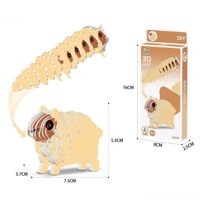 Montessori Educational Toy Set, DIY 3D Paper Model Assembly Animal Puzzle, Exciting Learning Play for Boys and Girls - Thrive & Baby