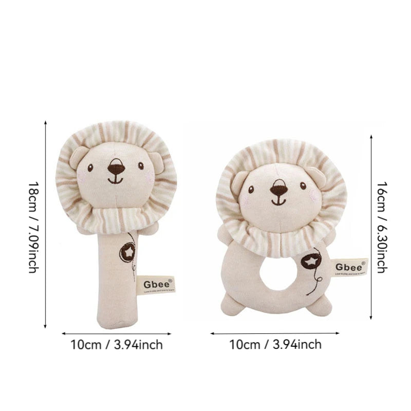 Organic Cotton Hand Rattle Baby Soothing Toy Infant Baby Rattle Toy for Babies - Thrive & Baby