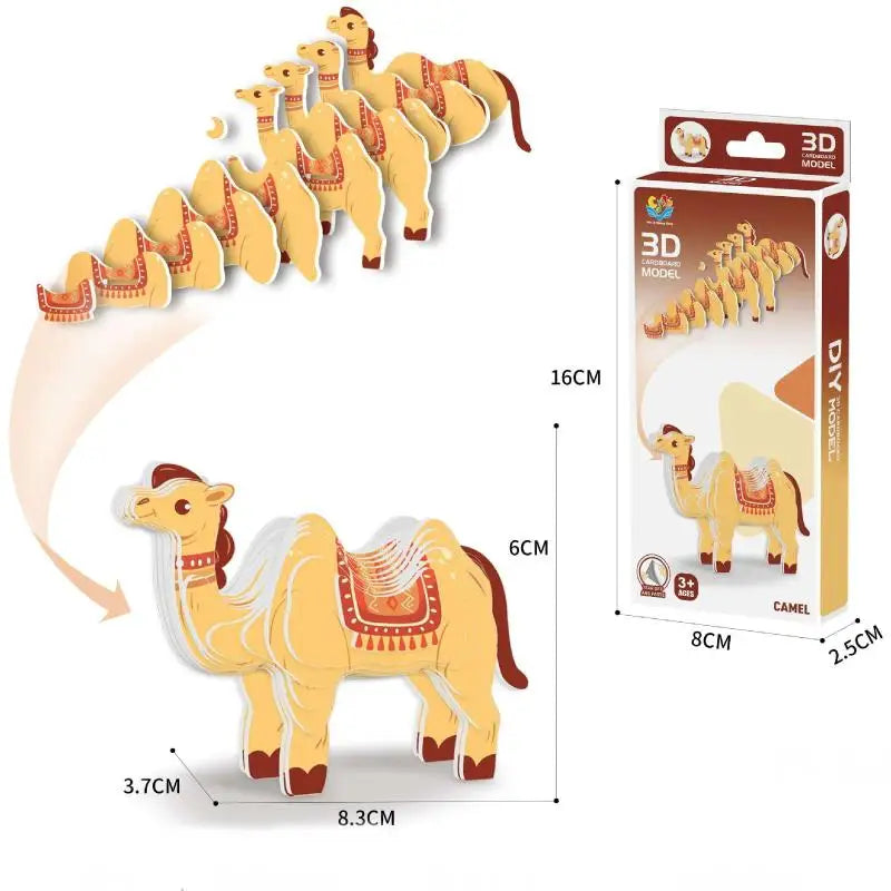 Montessori Educational Toy Set, DIY 3D Paper Model Assembly Animal Puzzle, Exciting Learning Play for Boys and Girls - Thrive & Baby