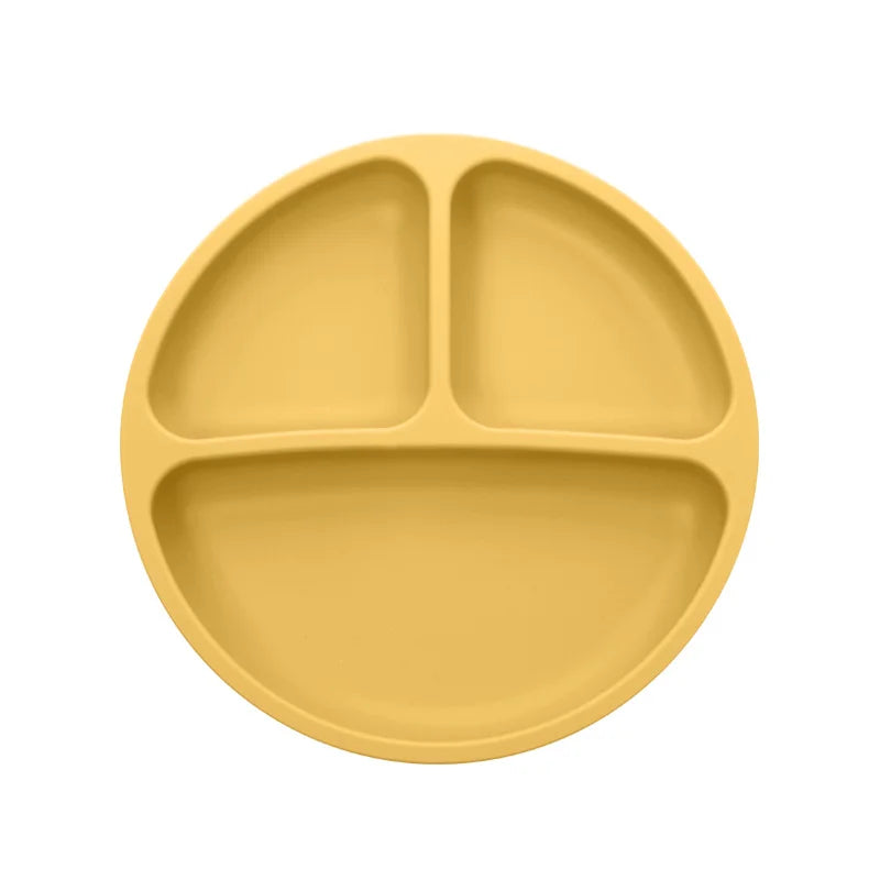 Baby Silicone Suction Cup Bowl Cute Bear Design Macaron Color 100% Food Grade Silicone BPA Free Double plate design for meals - Thrive & Baby