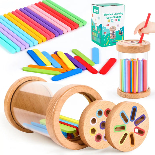 Montessori Toys Wooden Color Sorting Toys Fine Motor Skills Sensory Matching Games Educational Kid Toys For 1-3 Year Old 3+ Gift - Thrive & Baby