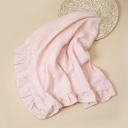 Organic Cotton Baby Blankets Newborn Muslin Swaddle Baby Wrap Gauze Ruffle Blanket Bedding Items Babies Accessories - Thrive & Baby