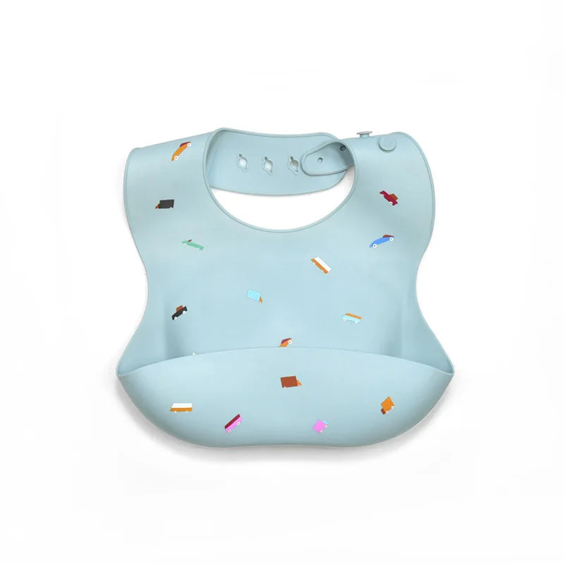 Baby Silicone Bib Waterproof Infant Bibs Fashionable Newborn Feeding Cloth Toddle Bibs Adjustable Saliva Towel For Boys Girls - Thrive & Baby