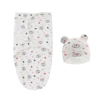100% Organic Cotton Baby Swaddle Blanket Wrap Hat Set for Infant  Adjustable Newborn Swaddle Baby Swaddle for 0-3 Month - Thrive & Baby