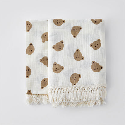 Organic Baby Blankets Muslin Swaddle For Newborn Fringe Double Layer Cotton Summer Blanket Bed Comforter Infant Baby Stuff Bebe - Thrive & Baby