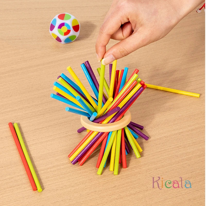 Montessori Game Wooden Stick Tower Toy With Sticks Dice Motor Skills Development Stick Counting Math Educational Toy For Kids - Thrive & Baby