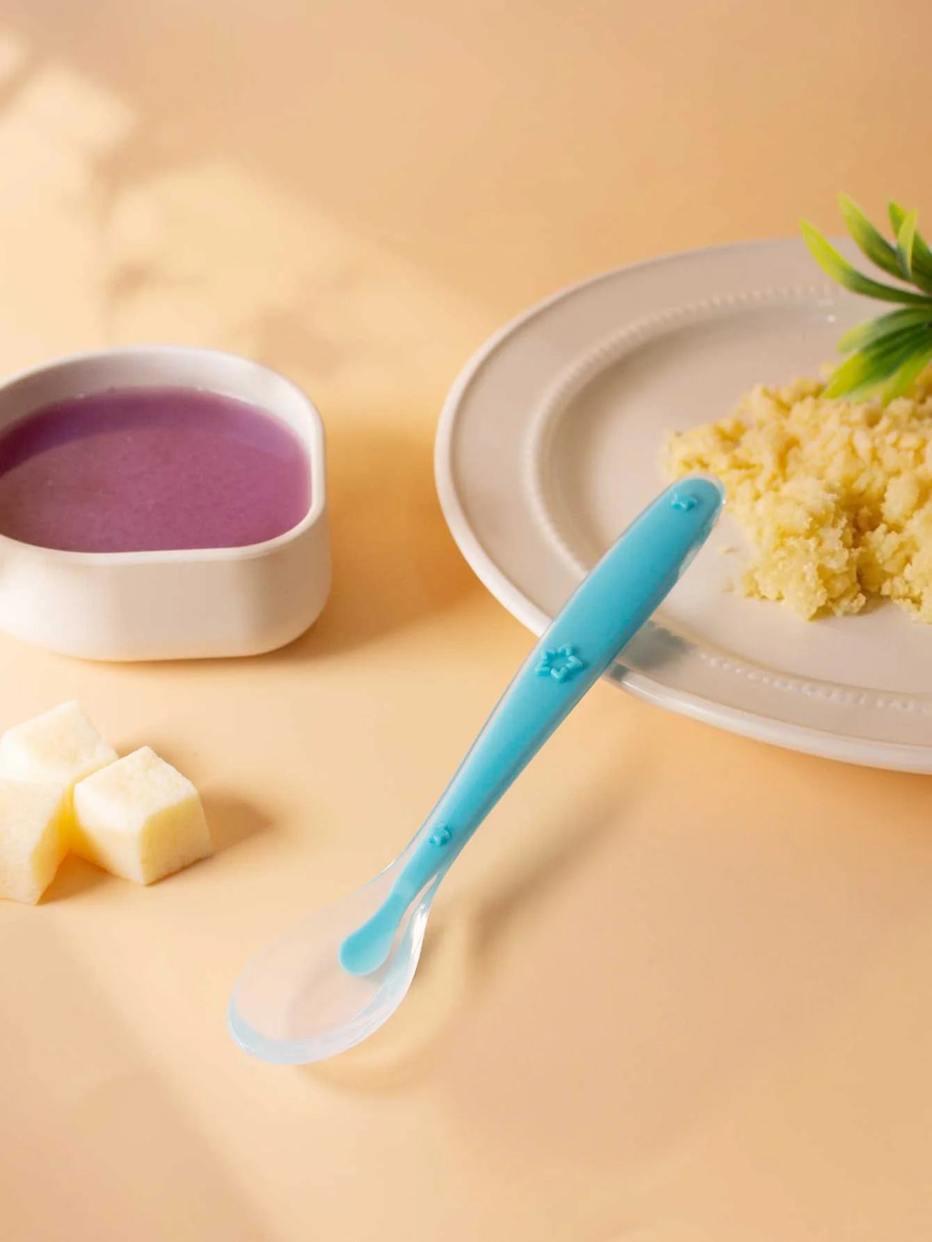 9 Colors Baby Silicone Spoon Learning Spoon Star Pattern Large Small Spoon Set Soft Silicone Feeding Spoon Training Baby Reborn - Thrive & Baby