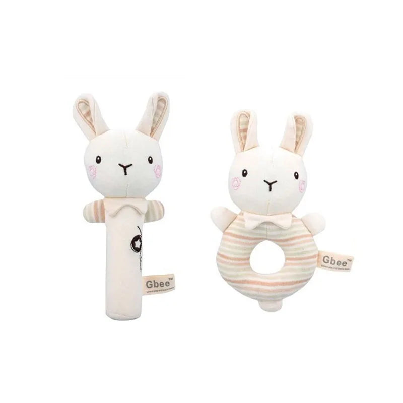 Organic Cotton Hand Rattle Baby Soothing Toy Infant Baby Rattle Toy for Babies - Thrive & Baby