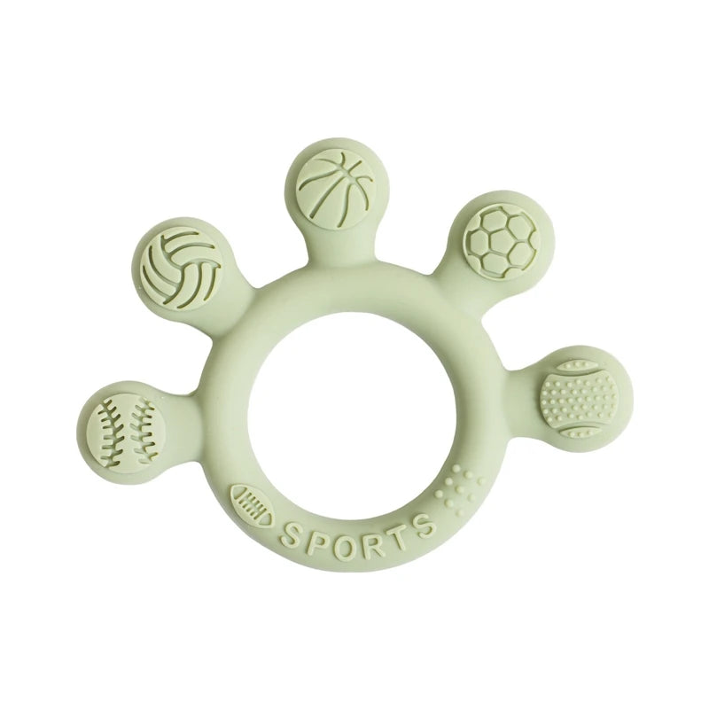1pc Silicone Teether Baby 0 12 Months Teething Toys Teether Ring Silicone Baby Teether Toys for Toddler BPA Free Baby Toys Gifts - Thrive & Baby