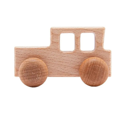 Baby Wooden Car Wooden Child Block For Babies BPA Free Organic Beech Animal Shape Baby Toy  Car Montessori Toys  Handmade Crafts - Thrive & Baby